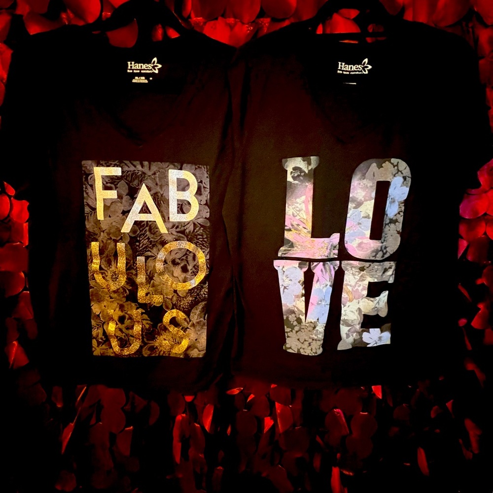 2 Hanes graphic ladies T-shirts